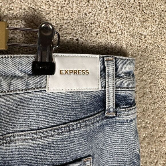 Express Jeans NWT Size‎ 16 Relaxed Tapered Mid Rise Straight Ankle Light Denim - Picture 12 of 15